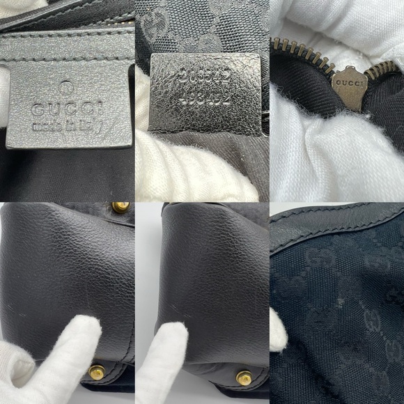 Authentic Gucci Black canvas Jockey large hobo shoulder bag - Picture 11 of 16